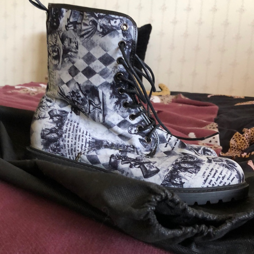Disney Alice in wonderland combat boots